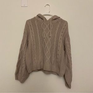 Knit Hooded Sweater Size Medium